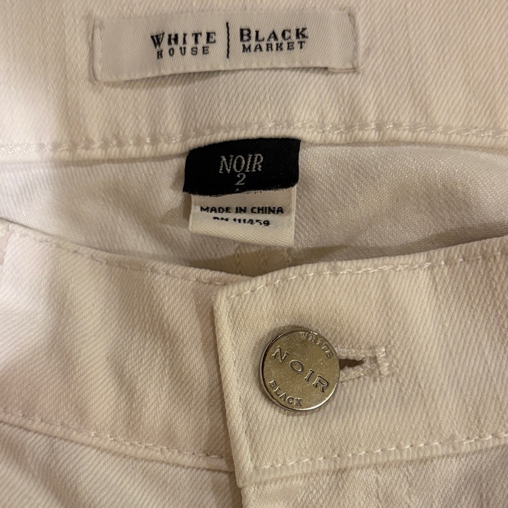 White House Black Market White Cargo-Style Skinny Jeans - Picture 3 of 4